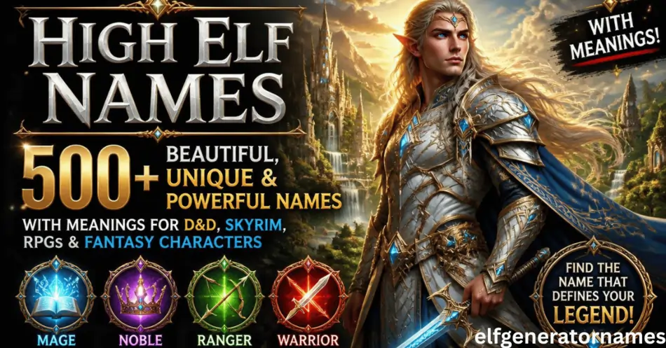 High Elf Names