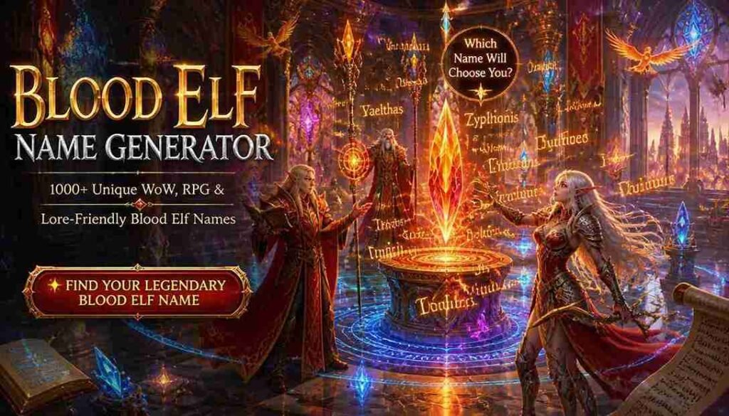 Blood Elf Name Generator