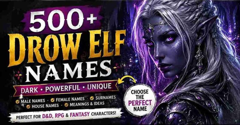 drow elf names