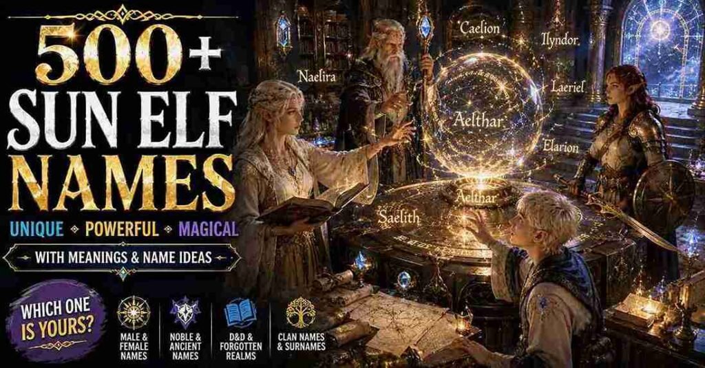 sun elf names