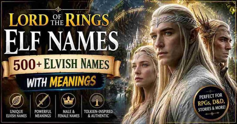 lord of the rings elf names