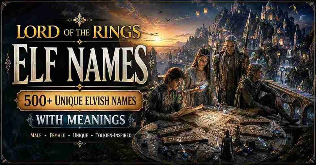 lord of the rings elf names
